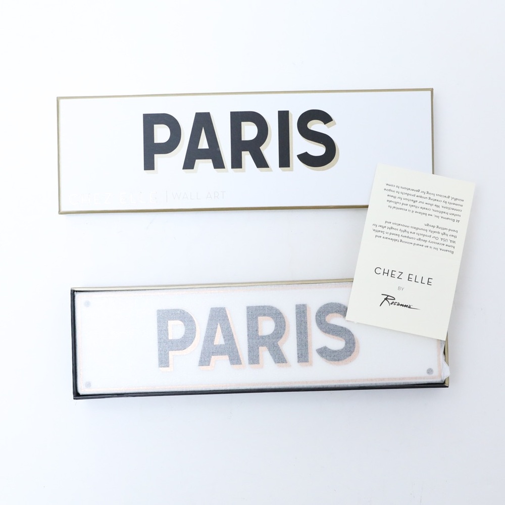 Rosanne Chez Elle Paris CIty Text decorative porcelain plaque France Europ new